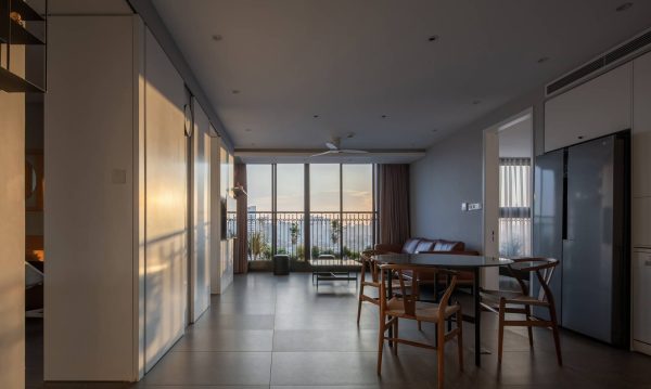 The common living space is spacious, open design among functional spaces creates a seamlessness. The minimalist interior helps to create more living space.
