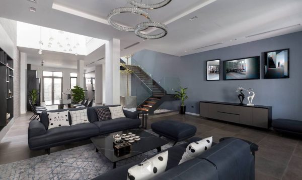 The color scheme in tones seems boring but in fact creates a unique feature for each functional space.