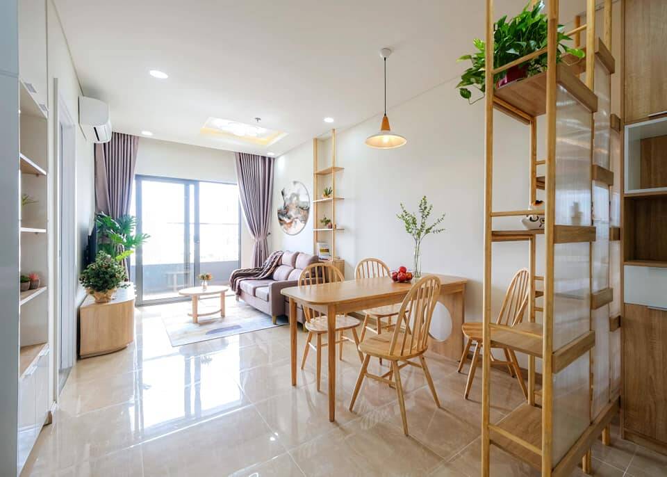 The common living space is airy with simple and elegant interior design.