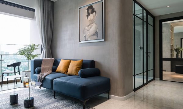 The appearance of some other colors in the space creates accents and balances such as gray, blue, earth yellow, ...