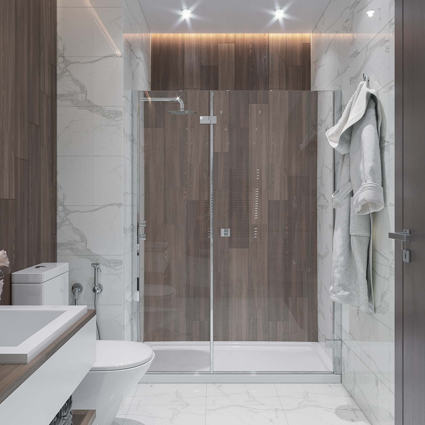The glass shower enclosure is made of tempered glass, so it is strong and long-lasting. Keep the bathroom and toilet clean and dry at all times, and avoid standing water that can trap moisture in the entire bathroom space. It is simple to clean and sanitize.