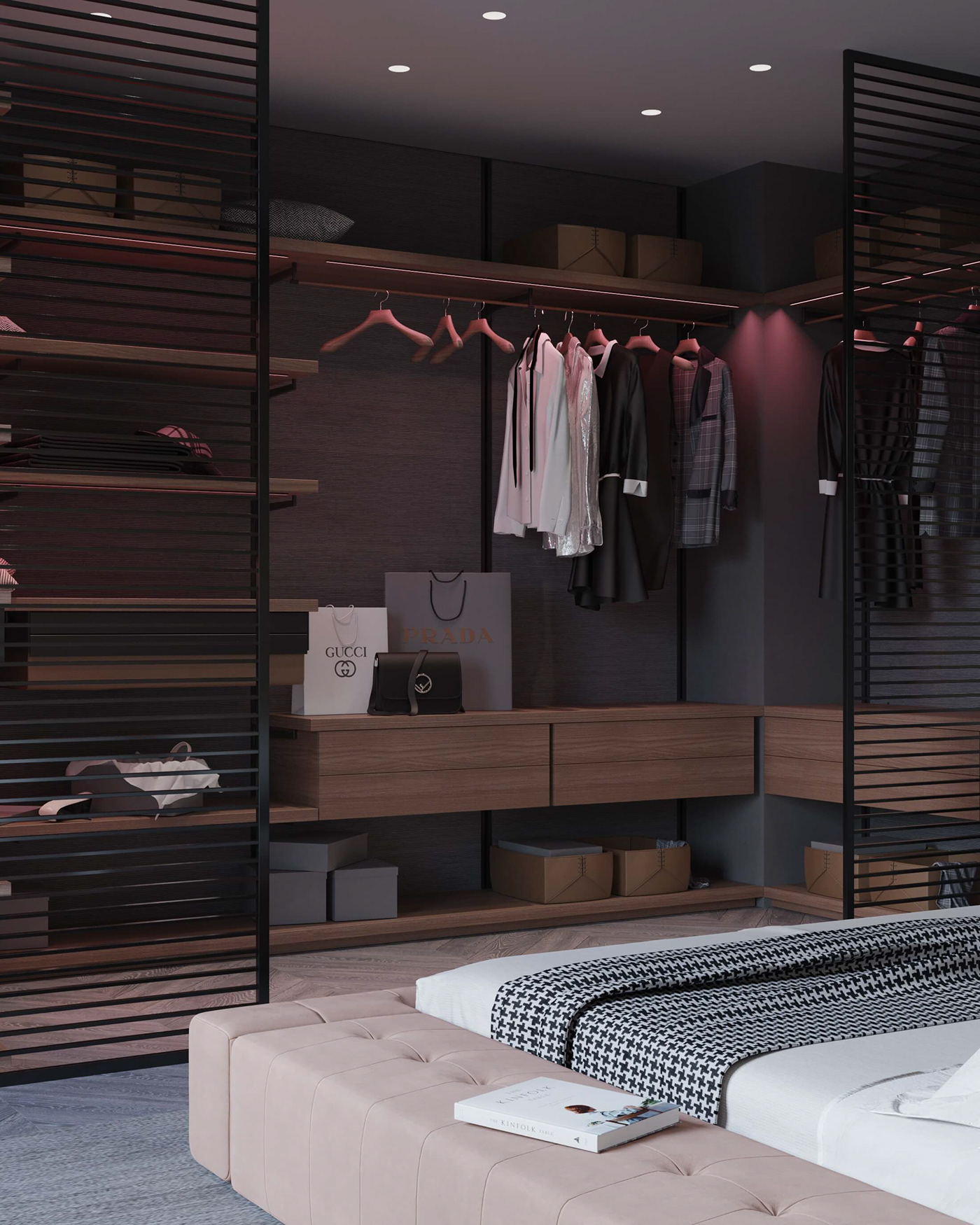 Large wardrobe is also a place to store other things.