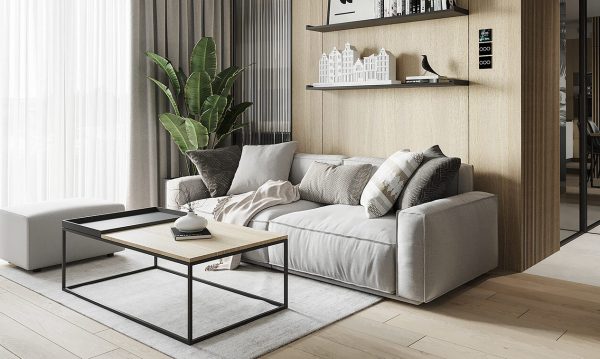 Elegant colors like white, gray, and beige are not overpowering when combined to create a relaxing atmosphere.