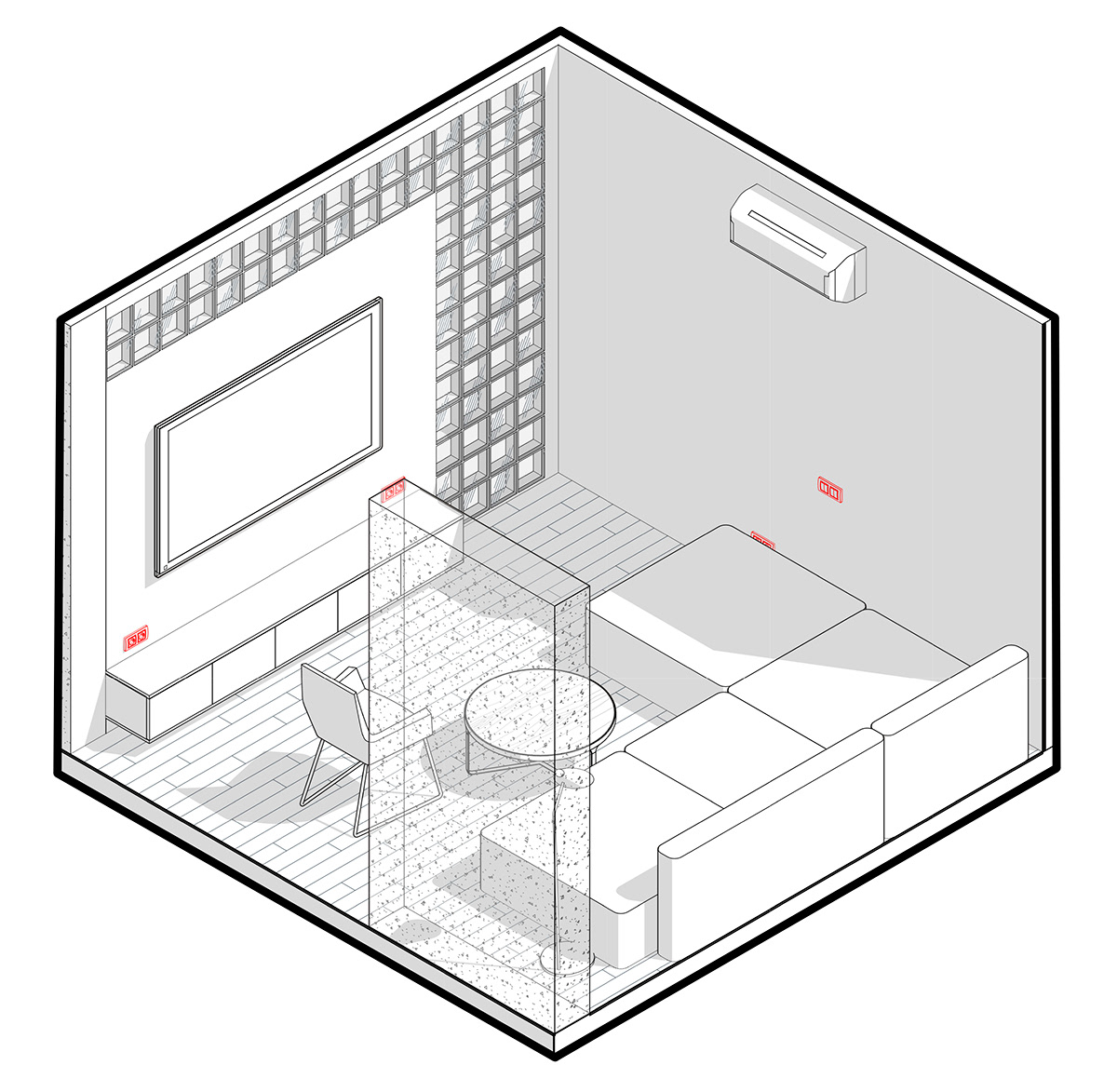 The layout of the living room