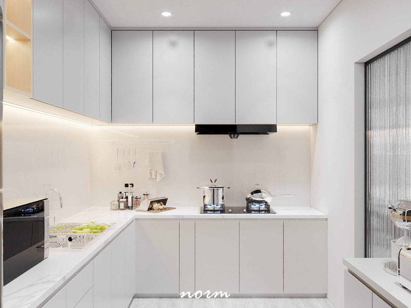 When it comes to the kitchen, a multi-compartment ceiling cabinet system provides convenience, maximizes space, and restricts movement. It not only improves the aesthetics of this area but also makes it more spacious and comfortable. 